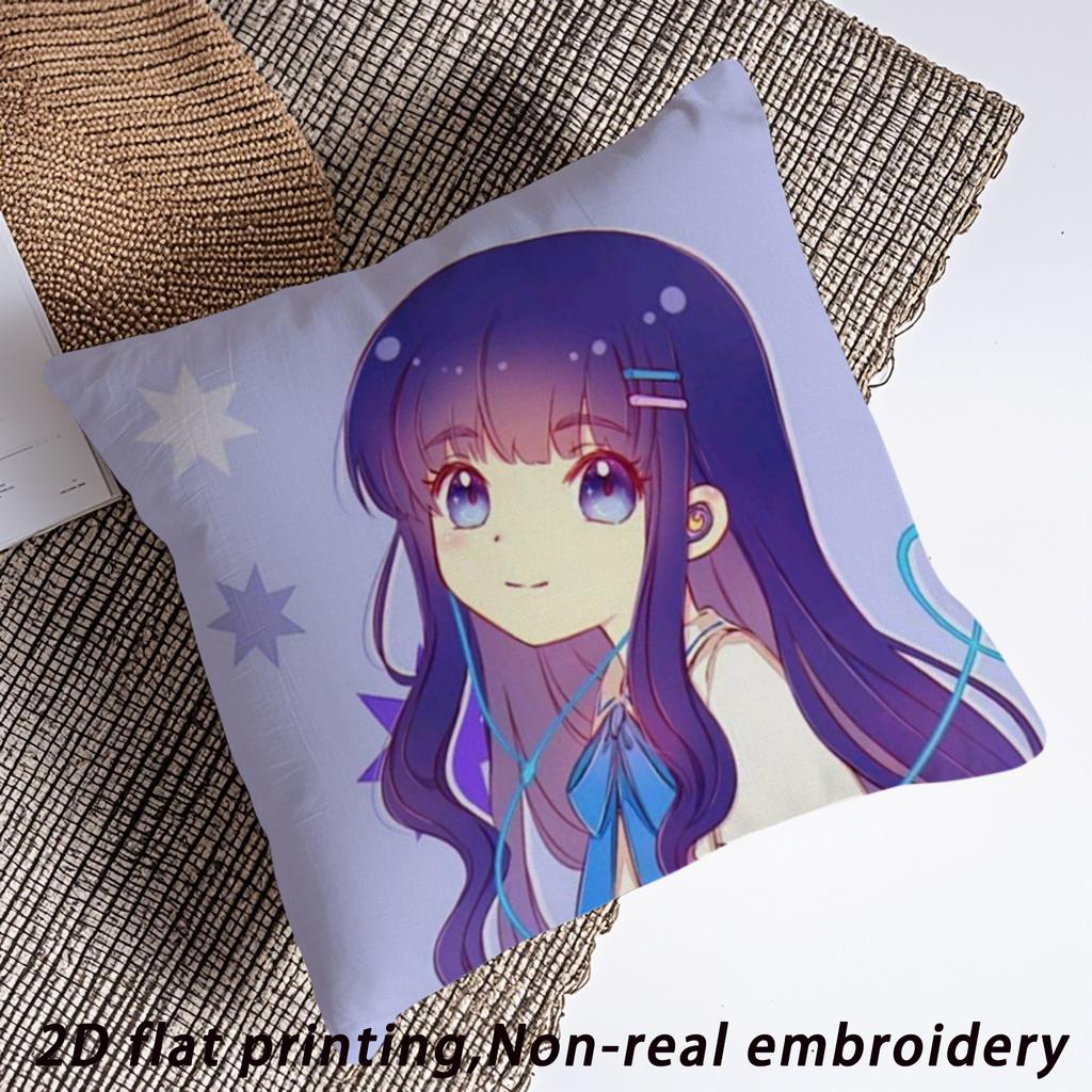 1Pc Cardcaptor Sakura Anime Pillow Cover, Polyester 2D Double-Sided Print, Soft Throw Pillow Case, Bedroom Decor, Perfect Gift F