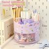 Cute Rotating Pen Holder Desktop Drawer Stationery Box Case School Office Desk Kawaii Stationery Storage Box Organizer Stickers