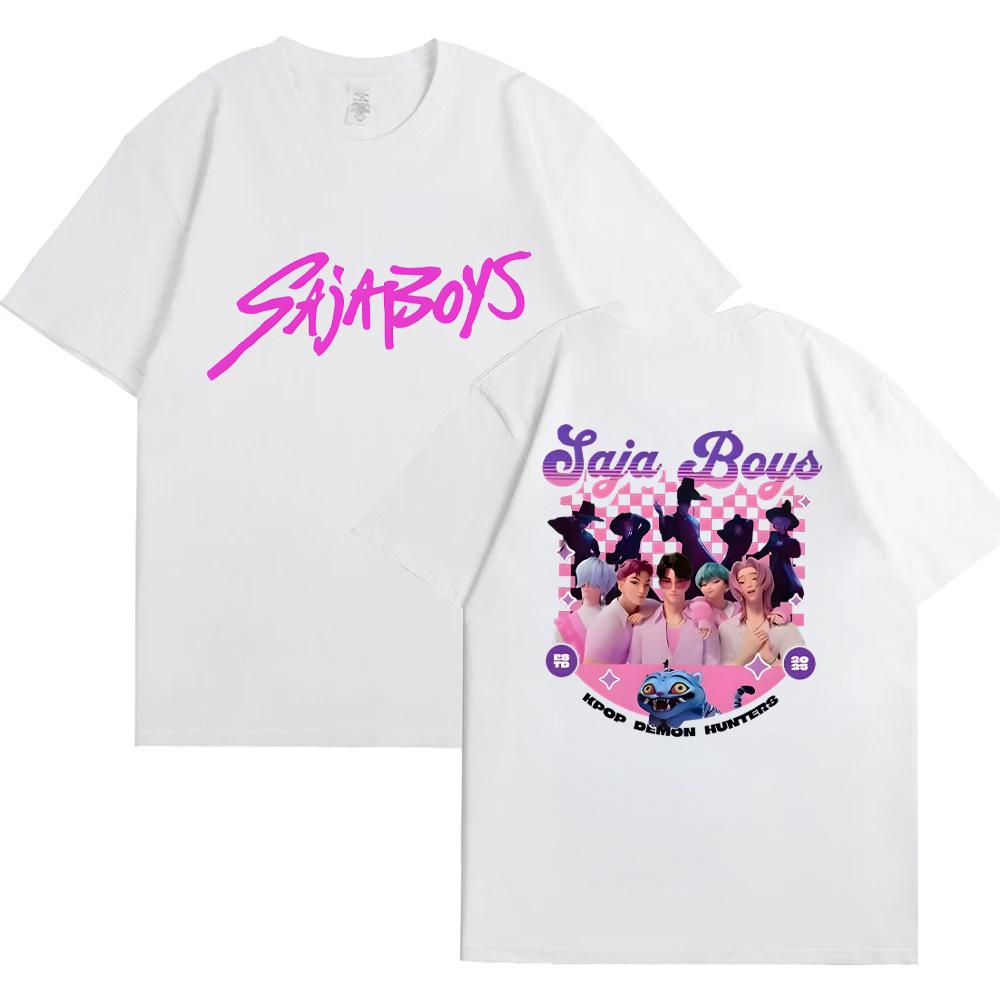 

K-pop Истребители демонов Футболки Saja Boys Мужские Женские Высококачественная Хлопковая Футболка Мода Хип-хоп Харадзюку Футболки с Коротким Рукавом 3XL