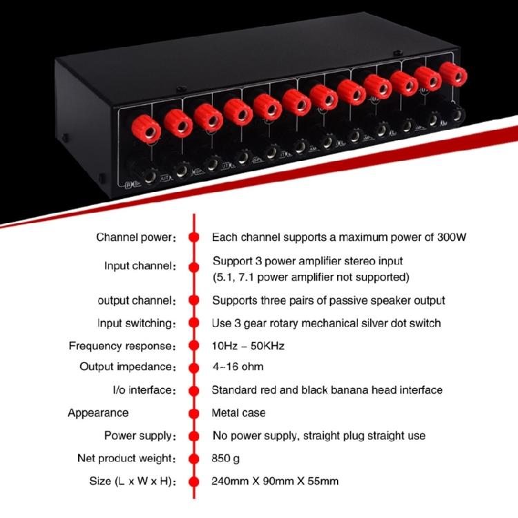 Easy Signal Switching Converters 3 Amplifiers In 3 Speaker Out Selector