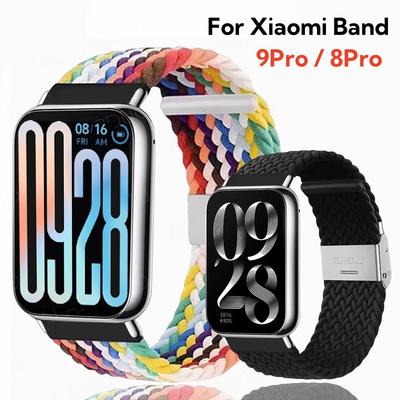 Cinturino in Nylon Per Xiaomi Band 9 Pro / 8Pro Fibbia in Metallo Bracciale Intrecciato Ricambio Per Xiomi Miband 9pro 8pro Cinturino Correa