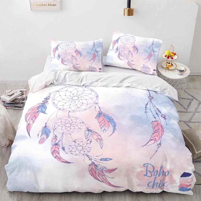 3D Color Dreamcatcher Bedding Set Indian Duvet Cover 2/3 Girls' Room AU180 * 210 Home Soft and Easy To Clean Zippered Home Suit