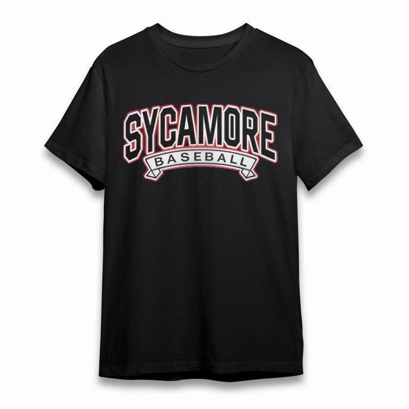 

Women s Oversize T-shirt With SYCAMORE BASEBALL Graphic Unisex Black Cotton Tee 3XL