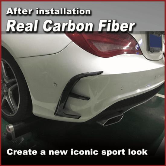 For BENZ C117 CLA250 CLA45 AMG 2014-15 REAL Carbon Rear Bumper Fender Vents F