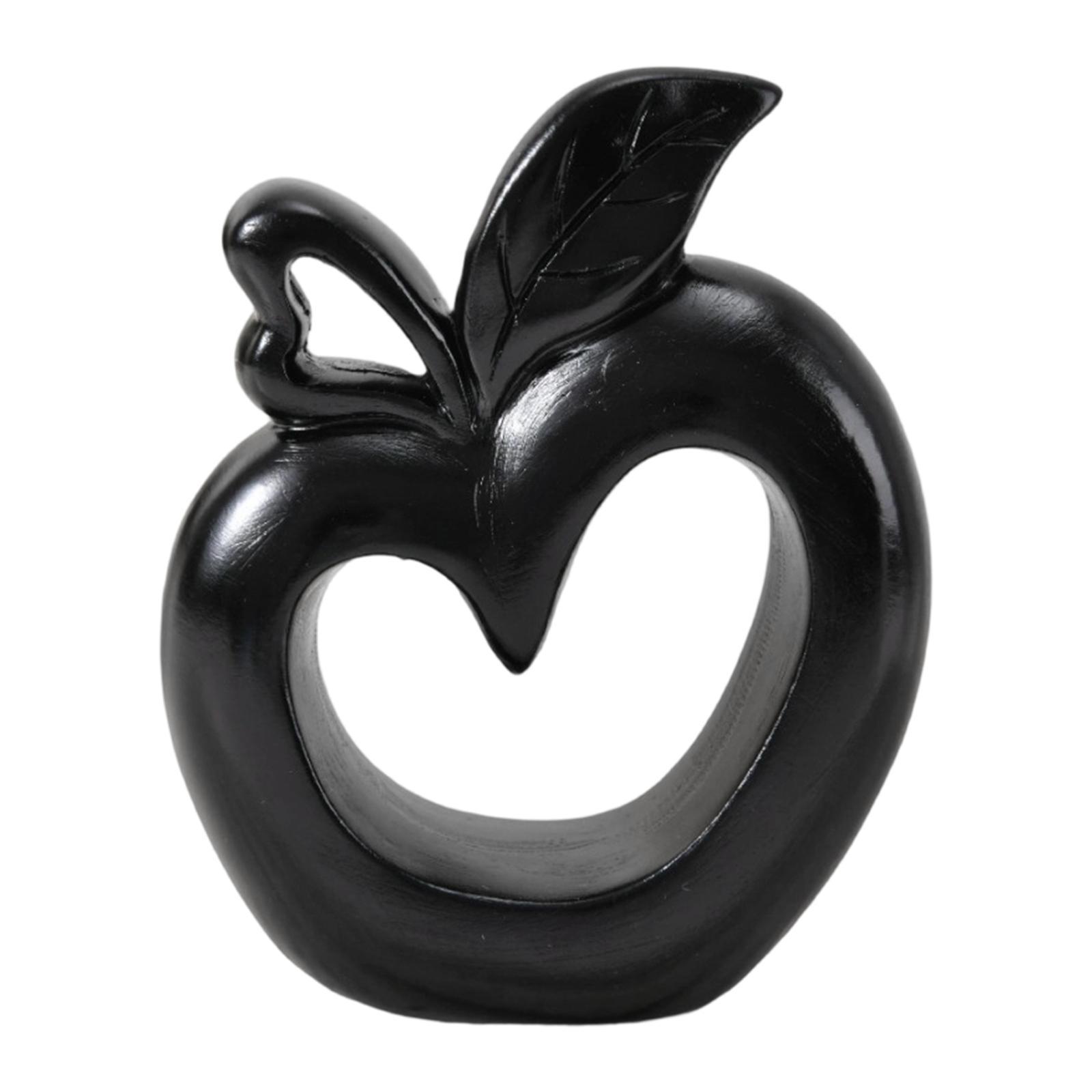 

Resin Apple Statue Tabletop Ornament Collectible Art Crafts Decorative Figurine for Centerpiece Bedroom Cabinet Home Decor чорний