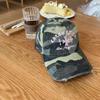 Niche vintage-style cross-embroidered camouflage baseball cap for women, versatile streetwear soft-top hat