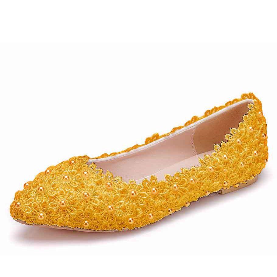 Lace Bride Shoes Handmade Wedding Shoes Colorful Shoes Colorful Wedding Shoes Bridesmaid Shoes Show Flat Heels Single Shoes
