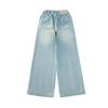 Girls' Medium-Large Tencel Denim Wide-Leg Summer Pants - Stylish & Slimming Long Pants
