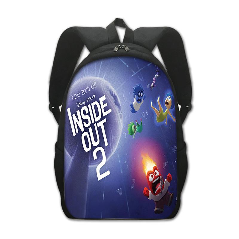Adorable Inside Out 2 Cartoon Backpack For Kids Spacious Polyester School Bag