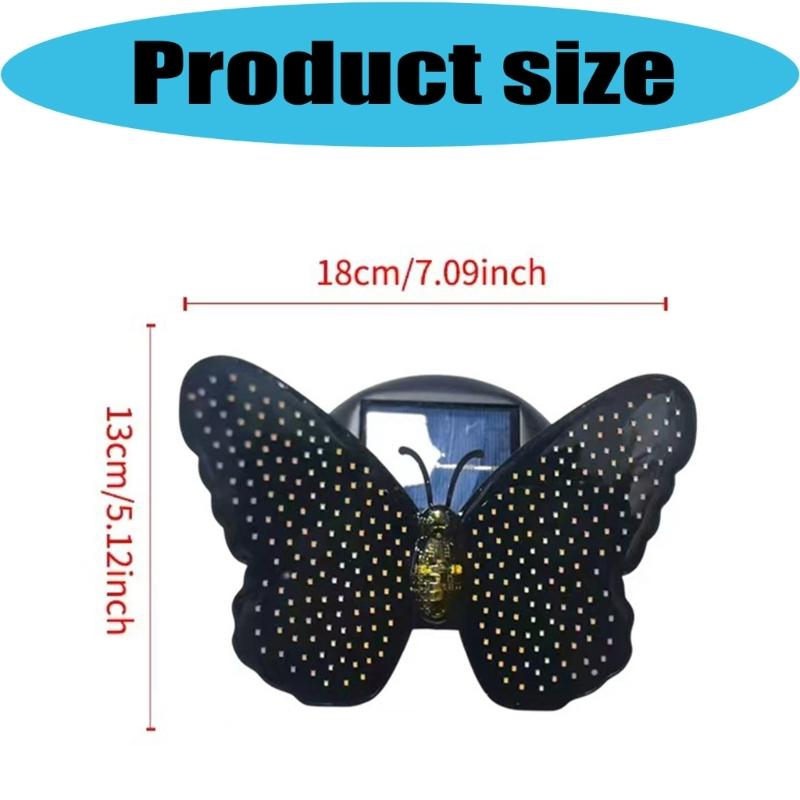 Entryway Solar Butterfly Light with LED Accent, Rechargeable Battery, Approx 7.09 X 5.12 In Size, ABS Exterior Housing, and Single Lamp