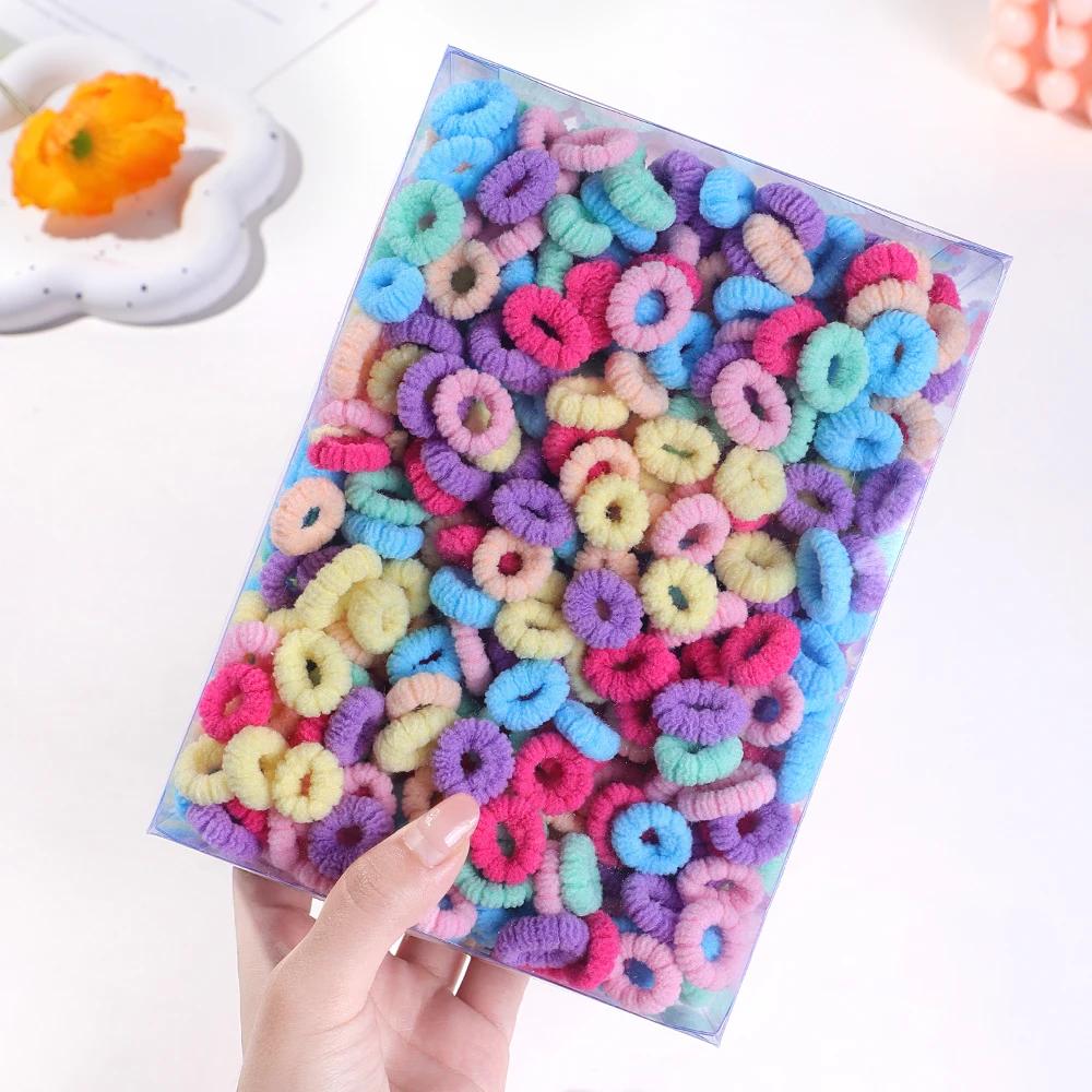 50/100PCS Kids Colorful Hair Rubber Band Elastic Hairband Wave Scrunchie for Baby Girls Hair Accessories Cute Head Rope