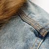 Men's  Winter Pocket Button Rinsing Flick Denim Hooded Jacket Top Coat