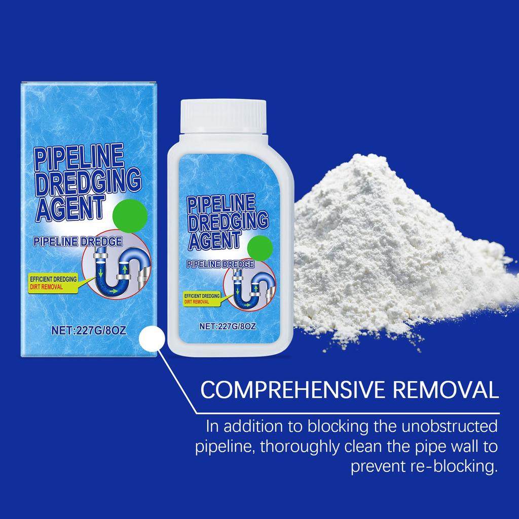 Silný čisticí prášek dokáže rychle uvolnit odtok umyvadla, kuchyně a toalety a odstranit pachy.