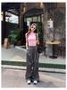Women's High-Waisted Parachute Cargo Pants - Lightweight, Quick-Drying, Wide-Leg Casual Sportswear for Spring/Summer.