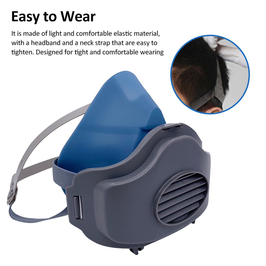 3200 Dust Mask Reusable Half Face Cov Mask with Filt Cotton KN95 Dust-Proof Mask Suitable for Industry, Dust Prevention, Grinding, Deco