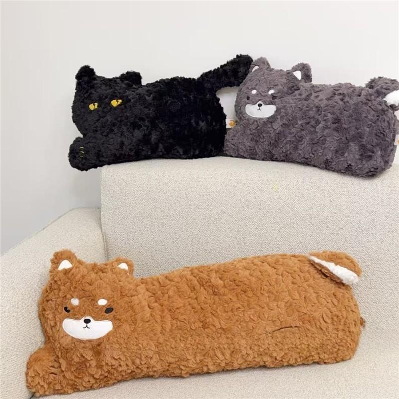 Creative Cartoon Cat Plush Pillow With Embroidered Animal Design For Sofa And Bed Comfort