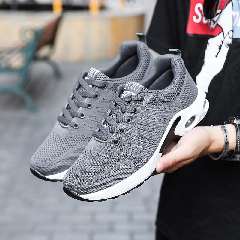2026 spring and summer new dense mesh flying woven shoes versatile comfortable casual men's shoes large size sports shoes men's