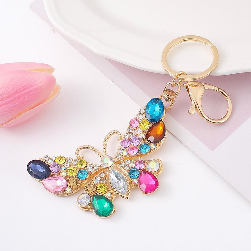 Butterfly Rhinestone Metal Keychain Pendant
