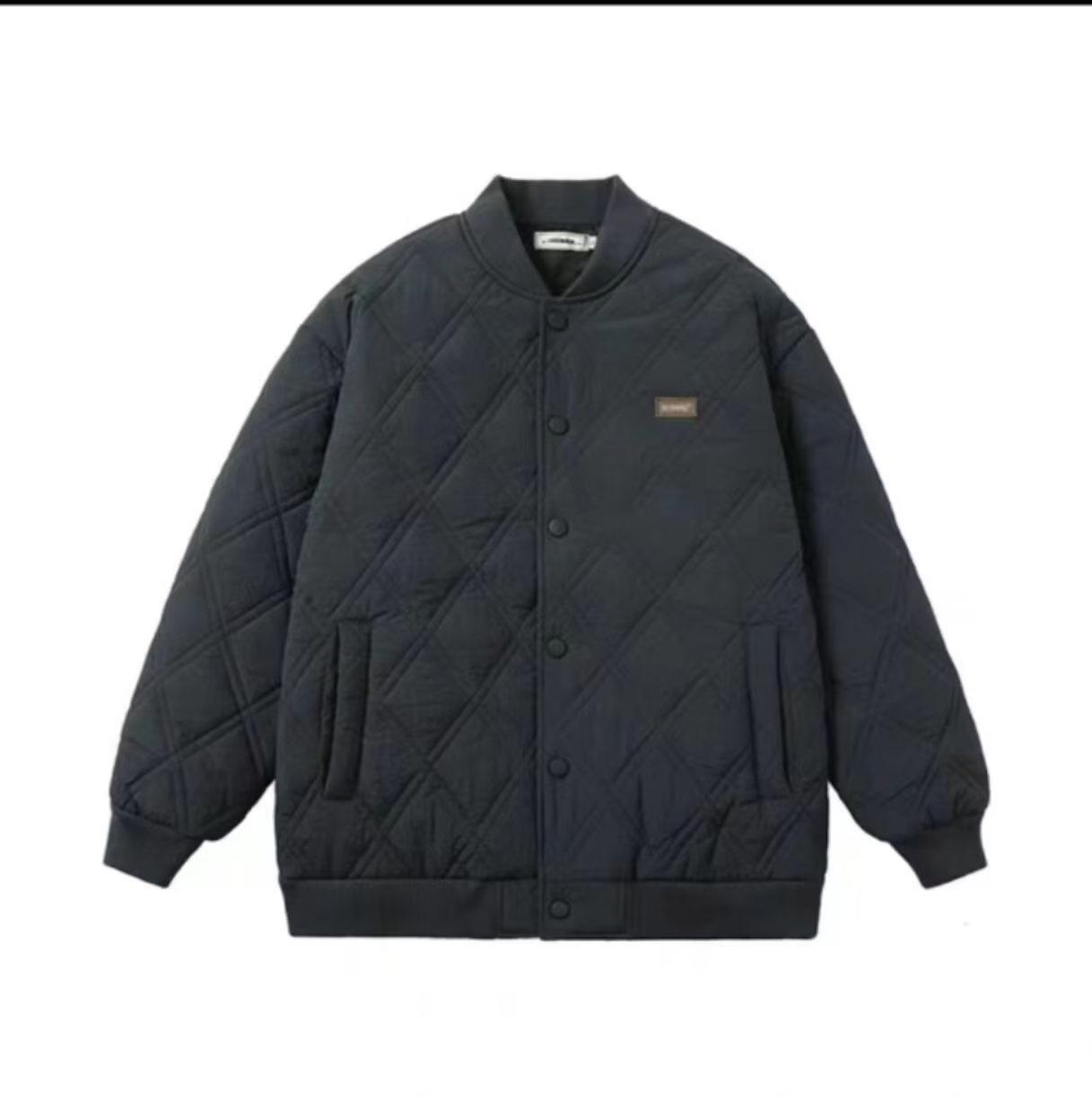 

Мужская бейсбольная куртка из хлопка с узором «Rombie Checkered» 2023 года — теплая, плотная, модная зимняя куртка XXL чёрный