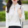 Women's wool pullover Qinghe cashmere 50% silk 50% wool spring and summer wool soft, comfortable and warm