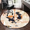 1pc Haikyuu!! Anime Design Round Carpet Office Chair Mat, NonSlip Rug for Home Decor, Seasonal Gift, Suitable for Office, Living Room