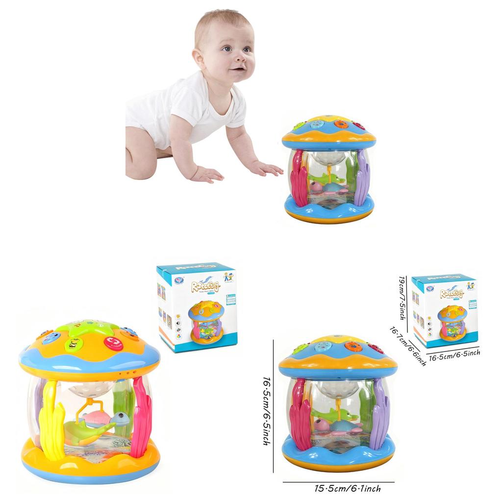 Baby Musical Clapping Drum With Flashing Lights And Projection For Gift And Play