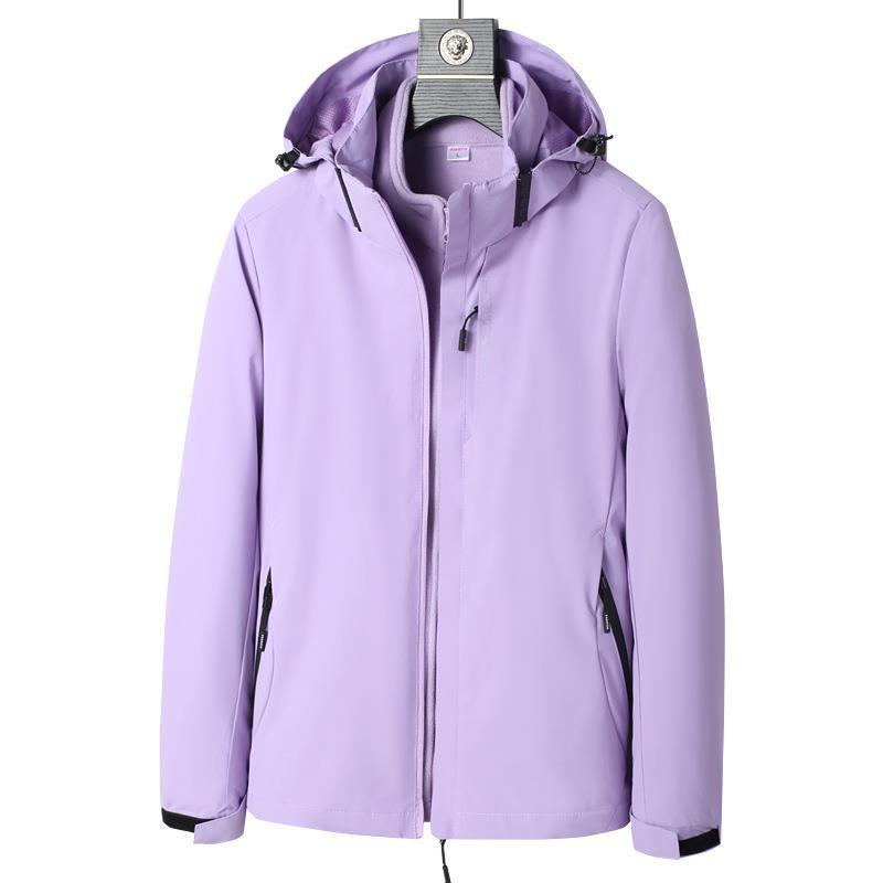 Men's and Women's Windproof 3-in-1 Detachable Jacket Set: Fleece-Lined, Waterproof, Breathable, Perfect for Mountaineering.