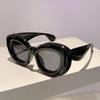 KAMMPT Inflated Rim Square Sunglasses Stylish Vintage Solid Color Eyewear Trendy Designer Women Shades Outdoor