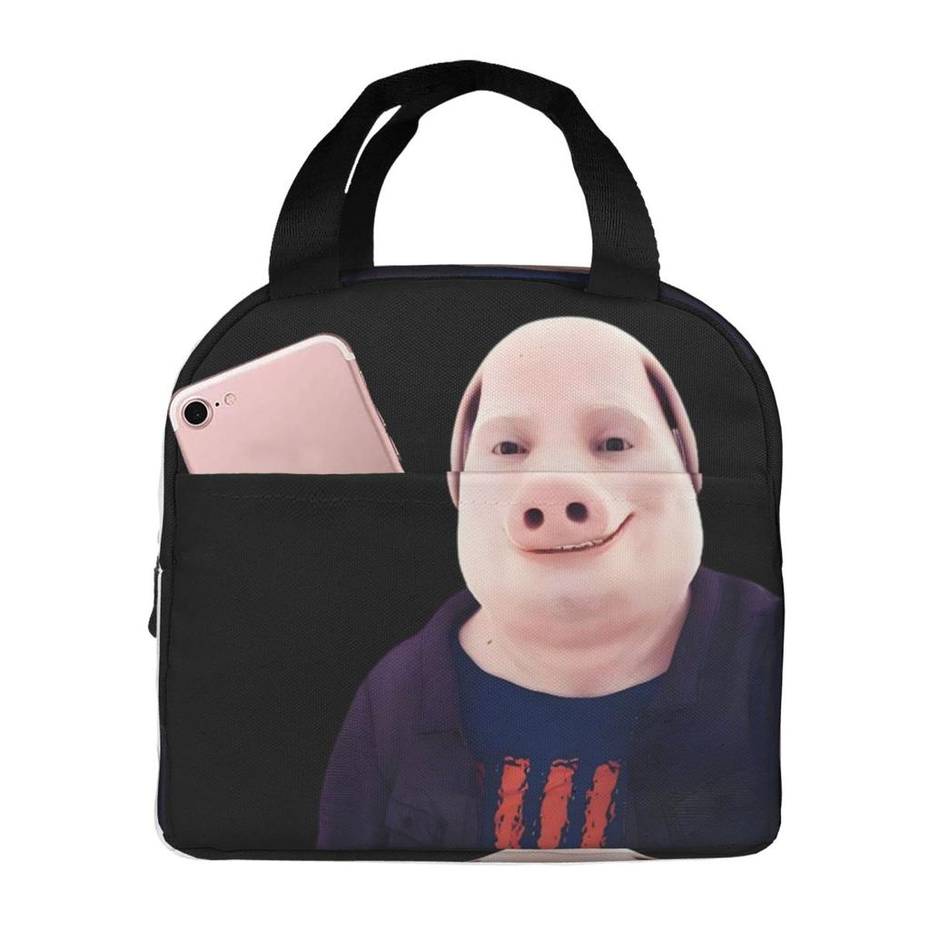 John Pork Smiling Insulated Lunch Bag for Kids School Cooler Thermal Food Box Tote Leakproof Lunch Boxes Container