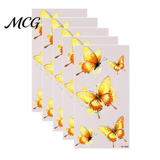 Easy Apply Tattoo Stickers 5 Sheets Butterfly Stickers, Waterproof Temporary Flower Tattoos, Colorful Safe Skin Tattoos Face Body for Parties