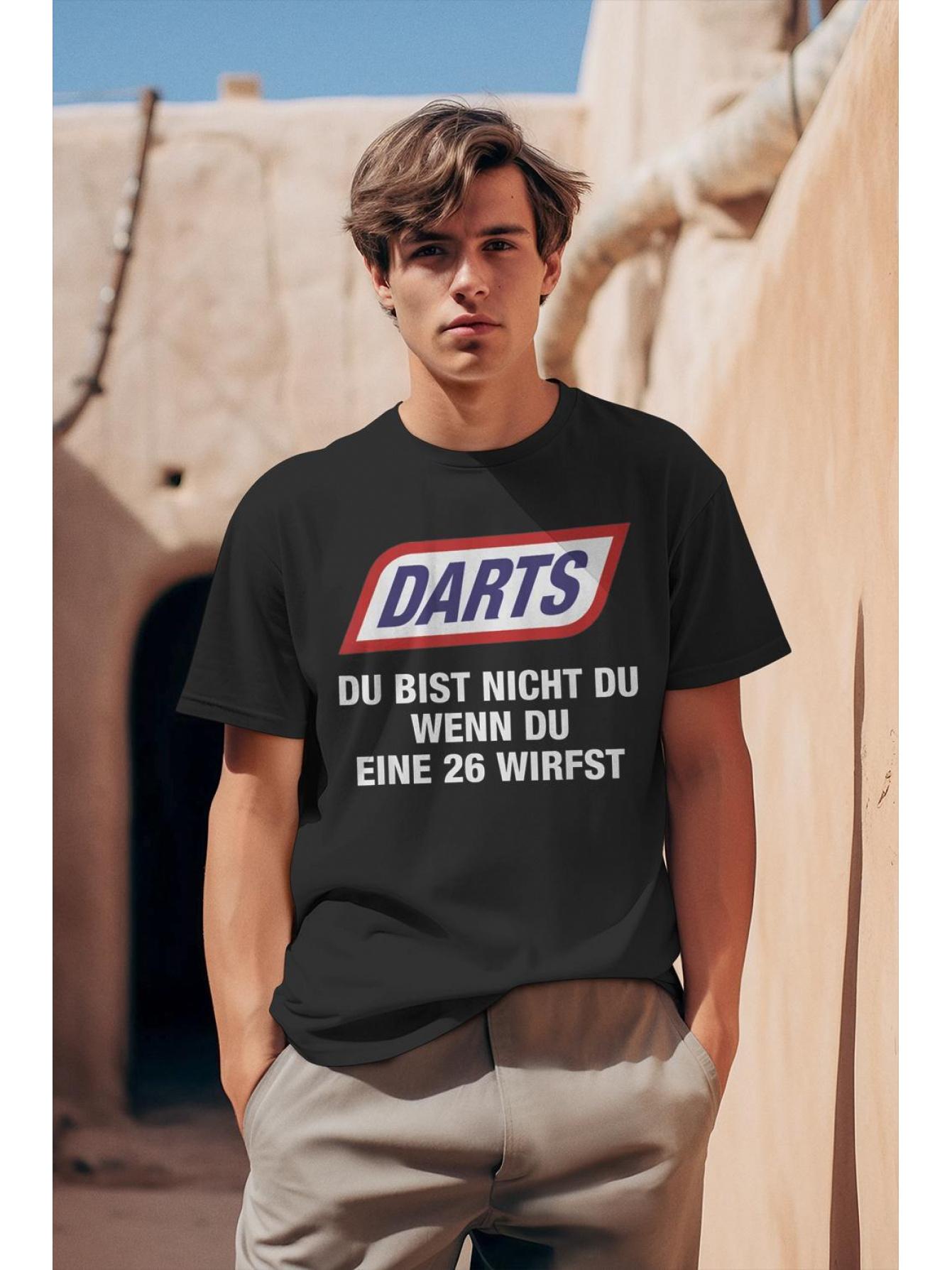 Humorous German Darts Quote T-Shirt - You Lose Your Identity When You Aim for 66.04Cm (Darts=Zarts) - Unisex Casual Tee Featuring a Dartboard Logo XXL