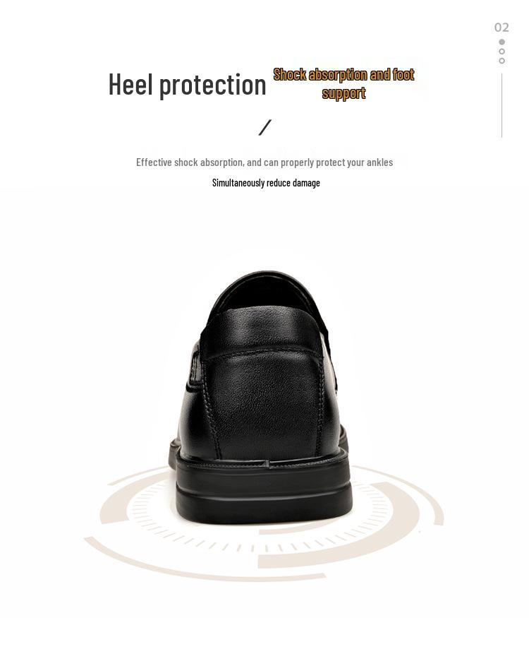 Men's Breathable Genuine Leather Casual Business Shoes - Comfortable, Soft Sole, Four Seasons Style.