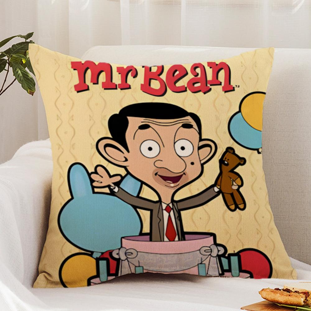 Anime M-Mr.BeanS Cushion Cover Premium Comfort Reversible Pillow Cover - Dual - Use Design for Home & Car