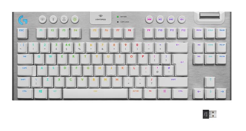 Logitech g915 tkl wireless keyboard white spring-loaded 920-009664