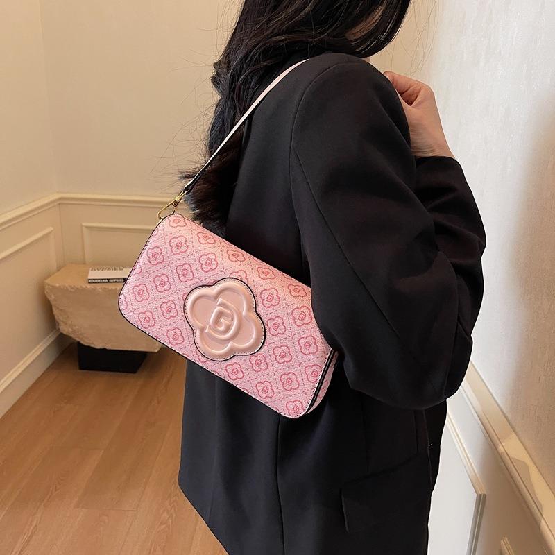 Premium retro printed small square bag women's new versatile niche underarm bag single shoulder messenger bag