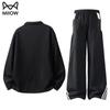 Miiow Men's Contrast Striped Polo Neck Sweatshirt and Pants Set