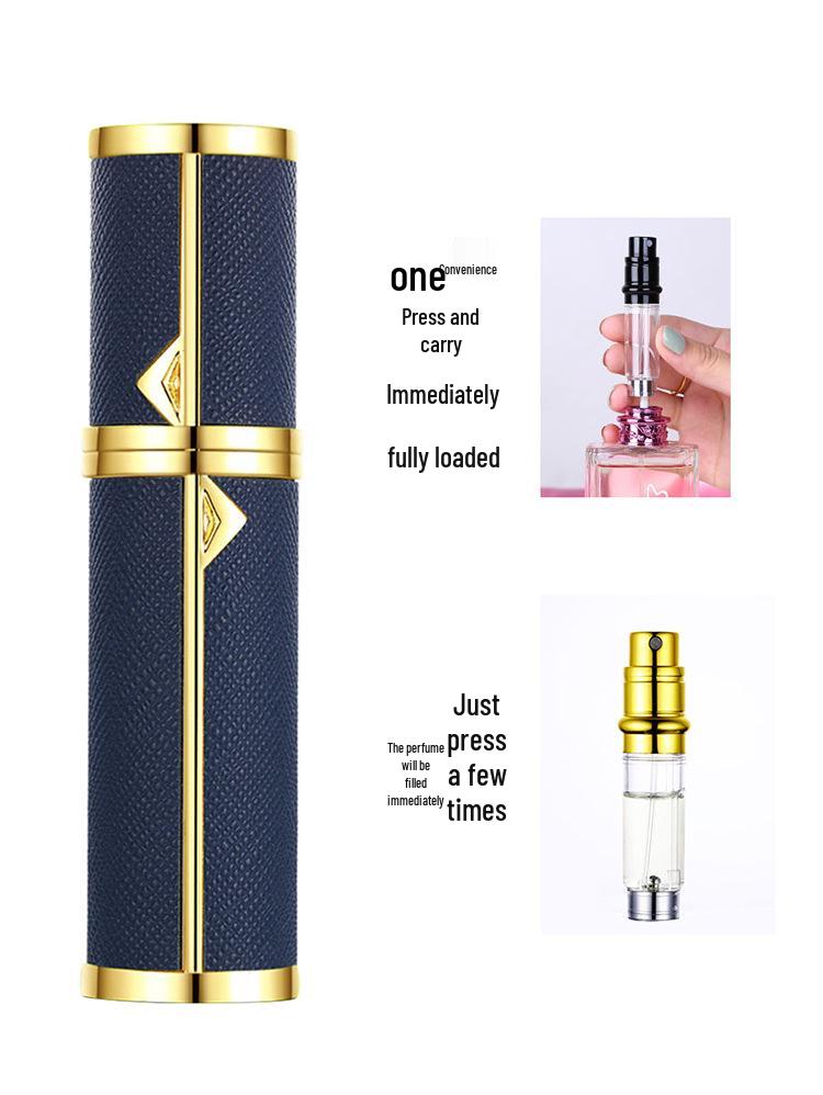 Luxury Leather 5ml Bottom-Fill Perfume Travel Spray Bottle - TSA Approved, Portable Gift.