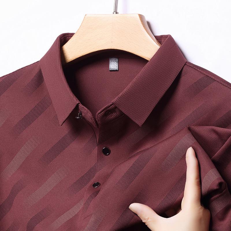 

Мужская футболка с коротким рукавом Lead, летняя тонкая повседневная футболка-поло с лацканами и цветными блоками, одежда для папы 4XL кирпич красный