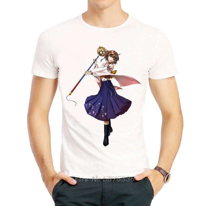 Final Fantasy X T Shirt White Color Mens Short Sleeve Final Fantasy 10 Logo tshirts Tops Tees Tshirt Game Ff Yuna tshirt S