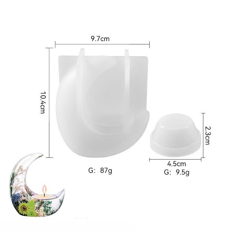 

Silicone Mold Moon Half-Moon Aromatherapy Candle Holder DIY Heart Candle Bottom Lamp Holder Resin Ornaments Craft Tool