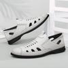 Luxus Marke Echtes Leder Männer Sandalen Mokassins Mann Business Kleid aushöhlen Sandalen