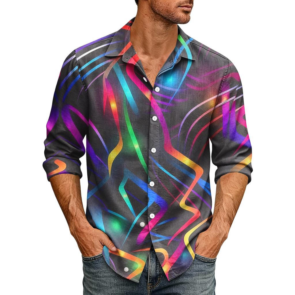 Men's 70s Disco Sequin Outfit Sequin Shirt Fit Festive New Year's Eve Hawaiian Shirt With Buttons Shirt Men's Shirt Non-Iron Vintage Glitter Shirt