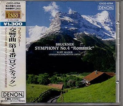 CD LEIPZIG GEWANDHAUS ORCHESTRA  Bruckner Symphony No. 4 COCO6764  1990 Japan ObiClassical Used