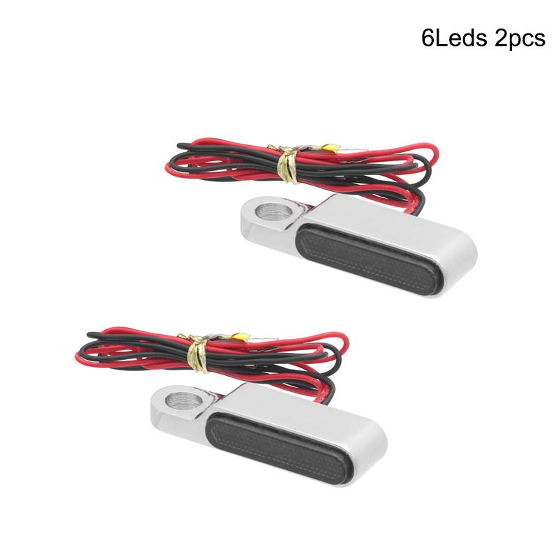 2Pcs Motorcycle LED Mini Turn Signals 12V Aluminum Moto Scooter Handlebar Indicators Lights Blinker Amber Flasher Taillight