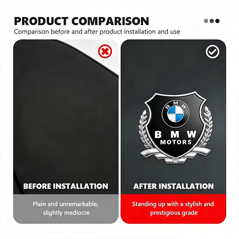 BBJM7 2Pcs 3D Metal BMW Badge Sticker Car Body Decorative Emblem Auto Exterior Accessories For BMW G80 G06 G07 G42 G14 G15 G16 F82 F20