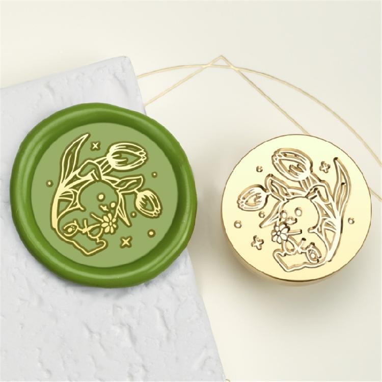 Brass Head Seal Stamp Animal Series Sealing Waxed Stamp for Card Letter Invitations Decoration Rabbits Wax Seal Stamp