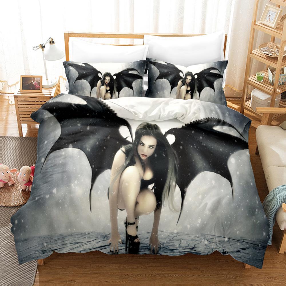 Angel Bedding Set Single Twin Full Queen King Size Fallen Angel Bed Set Aldult Kid Bedroom Duvet Cover Sets 3D Print 005