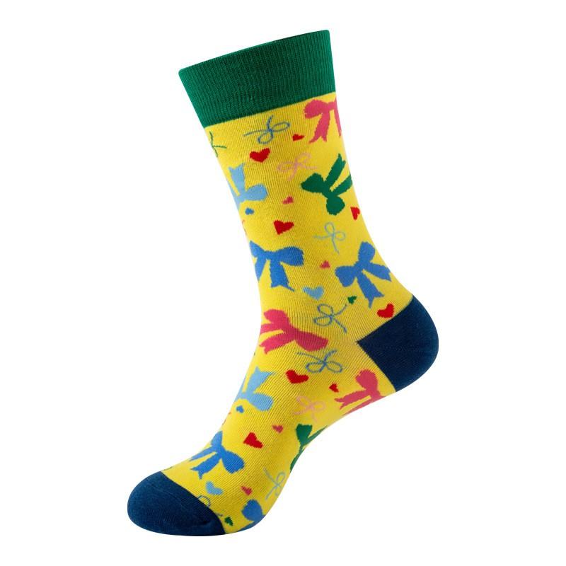Stylish Four-Leaf Clover Socks Women Men Mid-Calf Crew Cotton Blend Trendy Casual Fashion