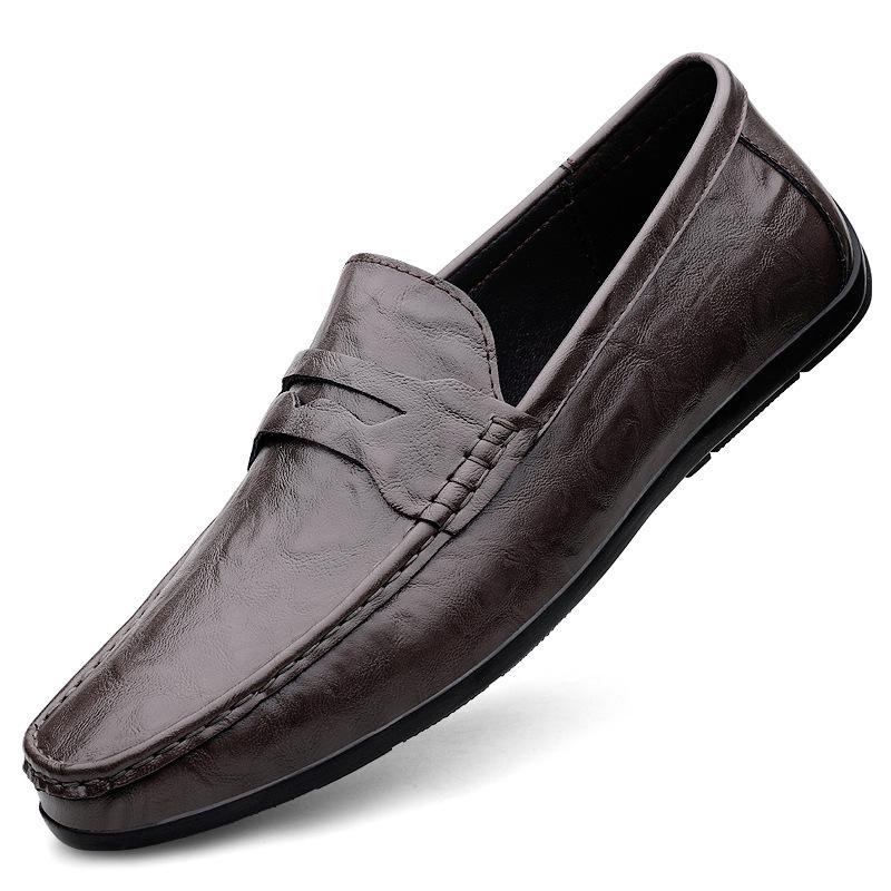 Seasonal Men's Breathable Soft-sole Leather Loafers – Slip-on British Style Casual Shoes