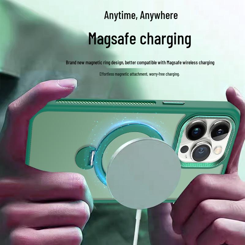 iPhone 17 Pro Max 360° Magnetic Stand Case with Heat Dissipation & Full-Coverage Anti-Drop Protection